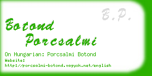 botond porcsalmi business card